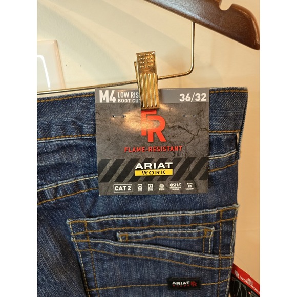 Ariat M4 Low Rise Relaxed Boot Cut Jeans 36x32 FR Flame Resistant Blue New - Picture 4 of 7